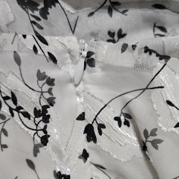 Lulu's White Floral Wrap Mini Dress with Long Bishop Sleeves - Picture 8 of 9